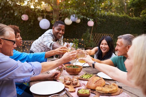 friends having a meal together